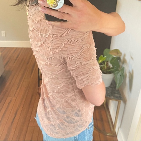 Elegant Pink Textured Women's Top Sz XS - Picture 2 of 5